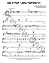 Die From A Broken Heart piano sheet music cover